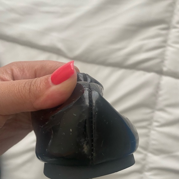 TORY BURCH Patent Black Flats Minnie Travel Size 8.5 - Picture 5 of 5